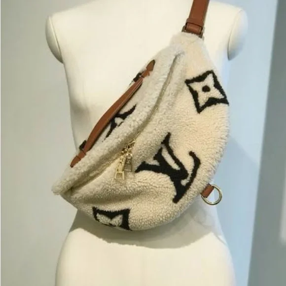 Boutique Cream and Brown Sherpa bum bag - Picture 1 of 2
